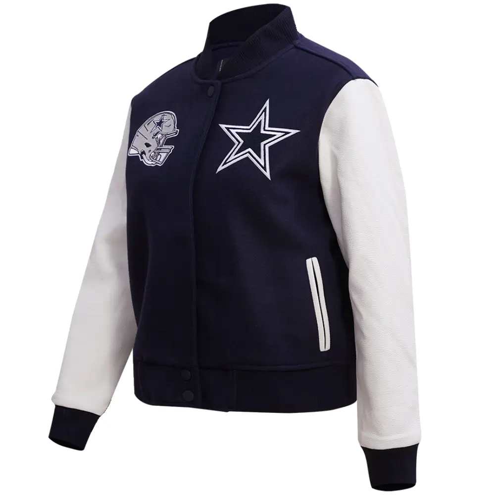 Dallas Cowboys Classic Team Players Wool & Leather Varsity Jacket - Image 3