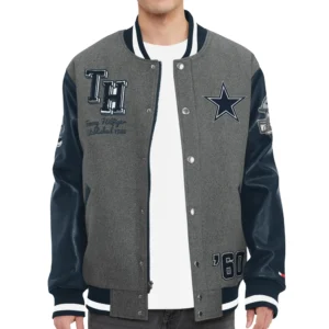 Dallas Cowboys Heather Gunner Full-Snap Tommy Hilfiger Wool & Leather Varsity Jacket