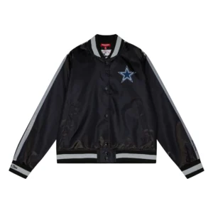 Dallas Cowboys Team Legacy Women's Raglan Black Varsity Jacket