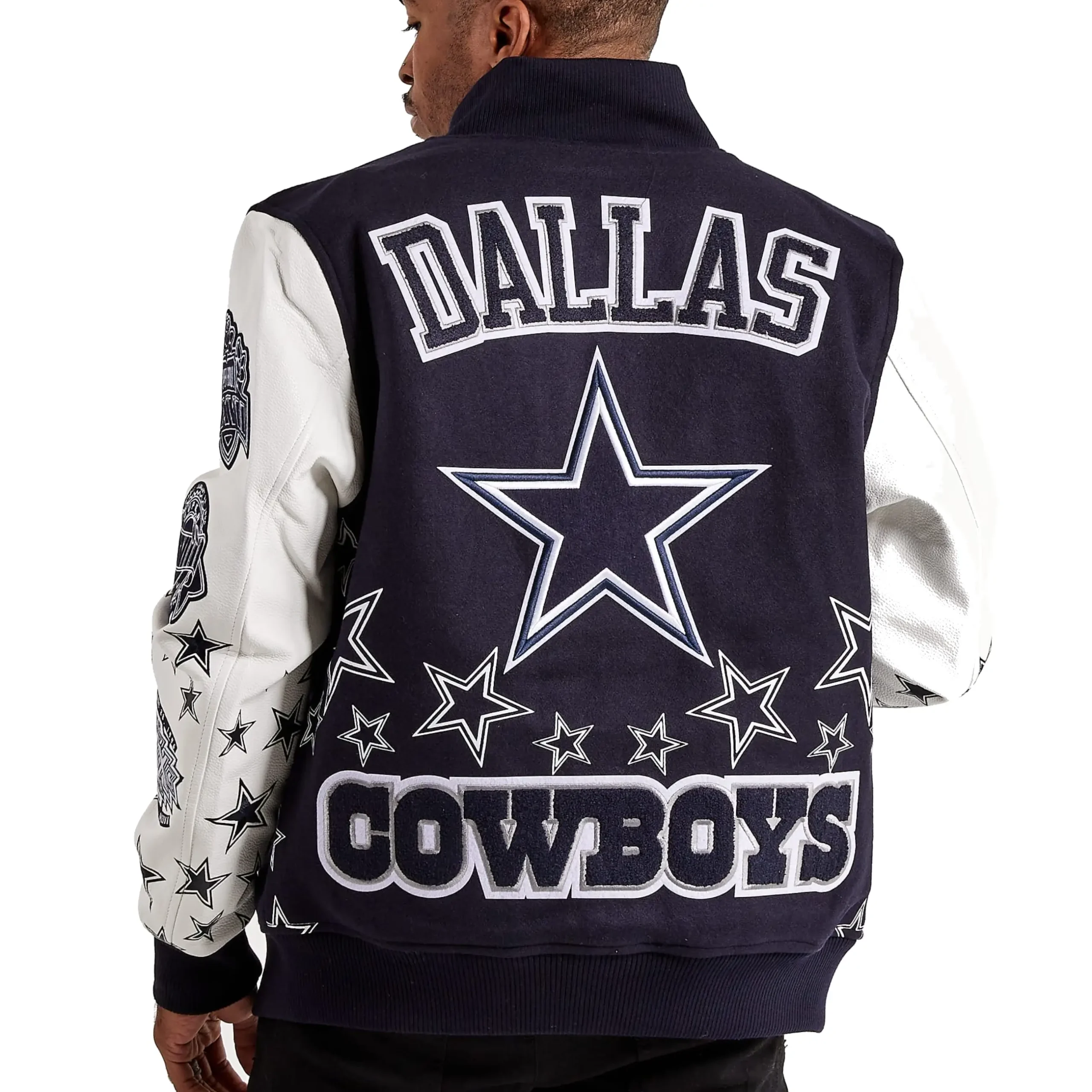 Dallas Cowboys Super Bowl Champions Wool & Faux Leather Varsity Jacket - Image 2