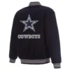 Dallas Cowboys Full Wool One Color Varsity Navy Jacket - Image 2