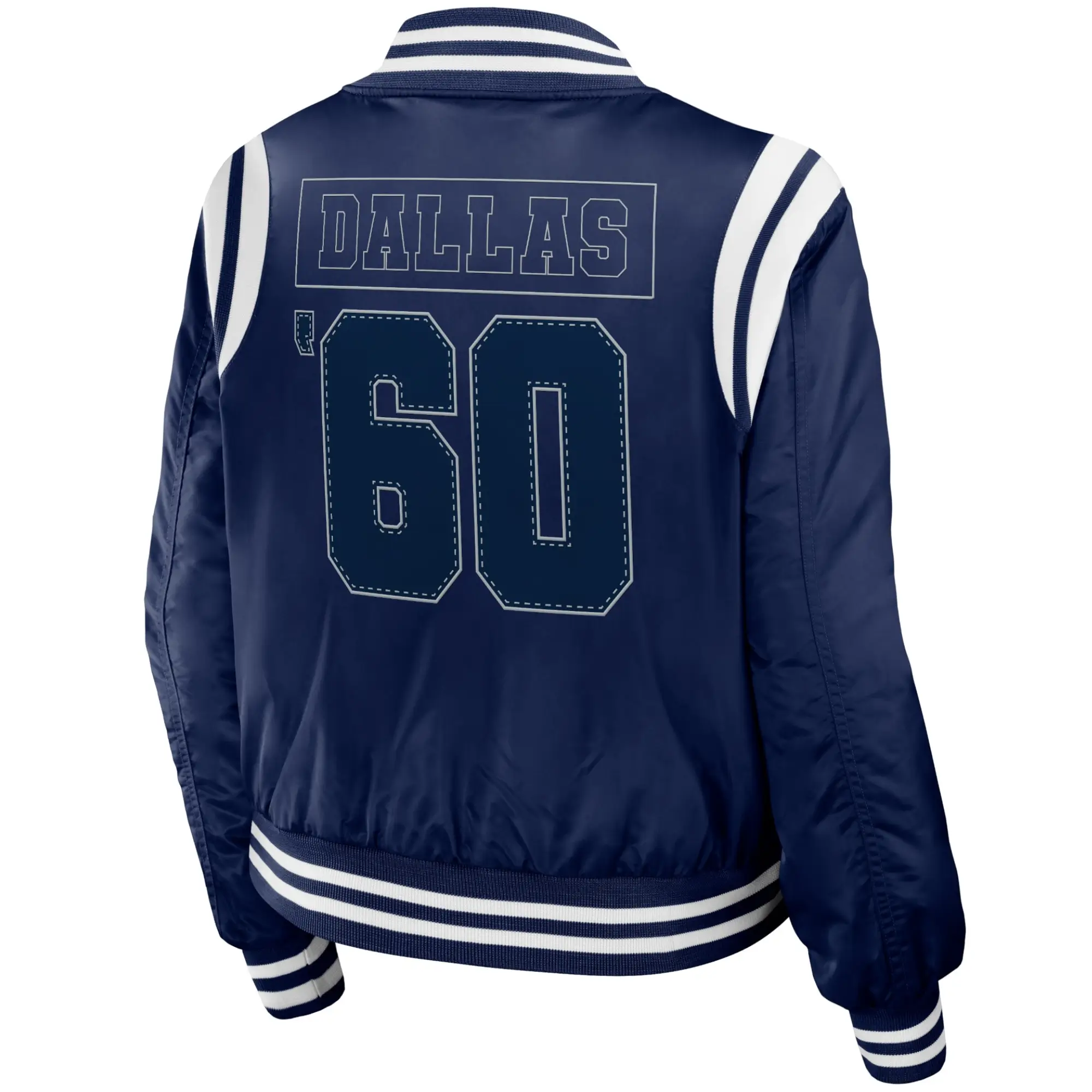 Dallas Cowboys Full Zip Varsity Satin Jacket - Image 2