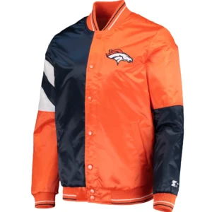 Denver Broncos Classic Leader Rib Satin Varsity Jacket