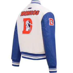Alternative view of Denver Broncos Classic Rib Wool & Leather Varsity Jacket
