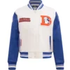 Denver Broncos Classic Rib Wool & Leather Varsity Jacket