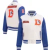 Denver Broncos Classic Rib Wool & Leather Varsity Jacket - Image 4