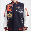 Denver Broncos Classic Rib Mashup Wool & Leather Varsity Jacket Navy & White