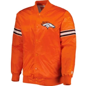 Denver Broncos The Power Forward Football Team Players Orange Varsity Jacket