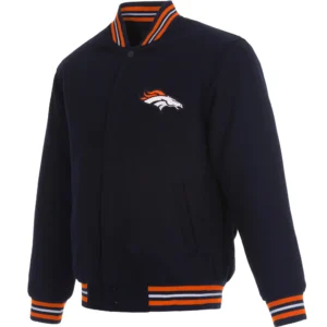 Denver Broncos Football Team Players Full Wool One Color Varsity Jacket