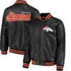 Denver Broncos G-III Sports by Carl Banks Black Leather Varsity Jacket - Image 3