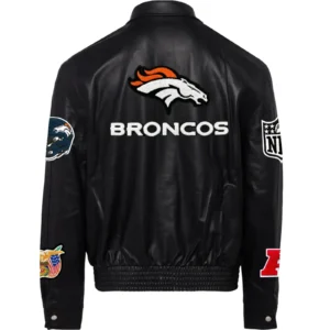 Alternative view of Denver Broncos Jeff Hamilton Full Leather Varsity Jacket
