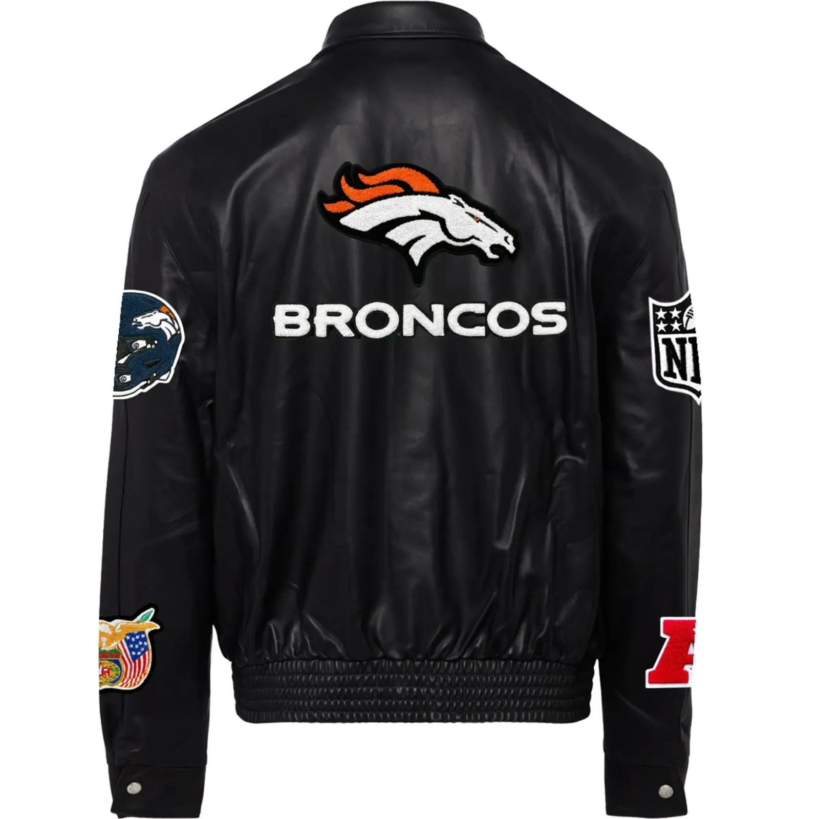 Denver Broncos Jeff Hamilton Full Leather Varsity Jacket - Image 2