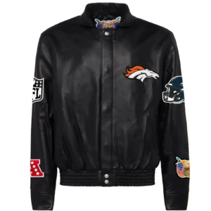Denver Broncos Jeff Hamilton Full Leather Varsity Jacket