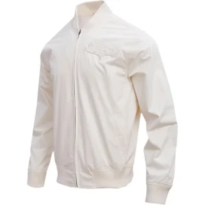 Denver Broncos Vintage Neutral Satin Varsity Zipper Jacket