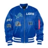 Detroit Lions Ma-1 Royal Blue Varsity Jacket