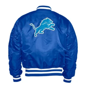 Alternative view of Detroit Lions Ma-1 Royal Blue Varsity Jacket