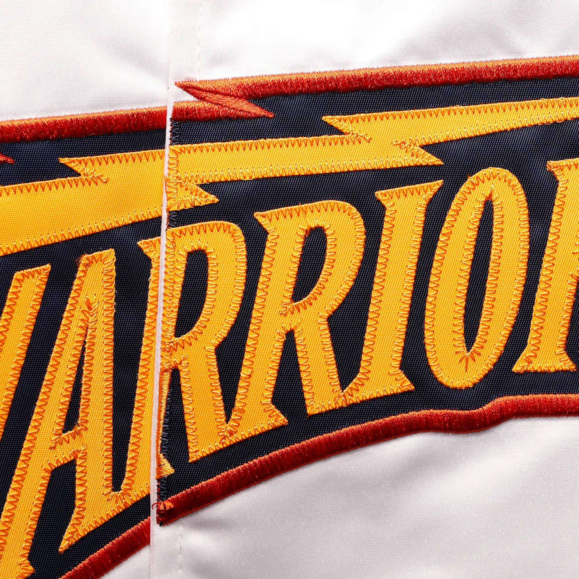 Golden State Warriors Throwback Wordmark Raglan Satin Jacket