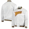 Golden State Warriors Throwback Wordmark Raglan Satin Jacket