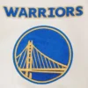 Golden State Warriors Retro Classic Wool & Leather Cream/Blue Varsity Jacket