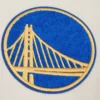 Golden State Warriors Retro Classic Wool & Leather Cream/Blue Varsity Jacket