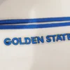 Golden State Warriors Retro Classic Wool & Leather Cream/Blue Varsity Jacket