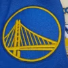 Golden State Warriors Retro Classic Wool & Leather Cream/Blue Varsity Jacket