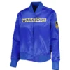 Women's Golden State Warriors Classics Royal Satin Varsity Jacket