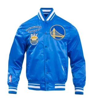 Golden State Warriors Retro Classic Satin Royal Blue Jacket