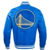 Golden State Warriors Retro Classic Satin Royal Blue Jacket - Image 4