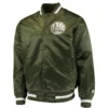 Golden State Warriors Full-Snap Satin Varsity Green Jacket