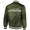 Golden State Warriors Full-Snap Satin Varsity Green Jacket