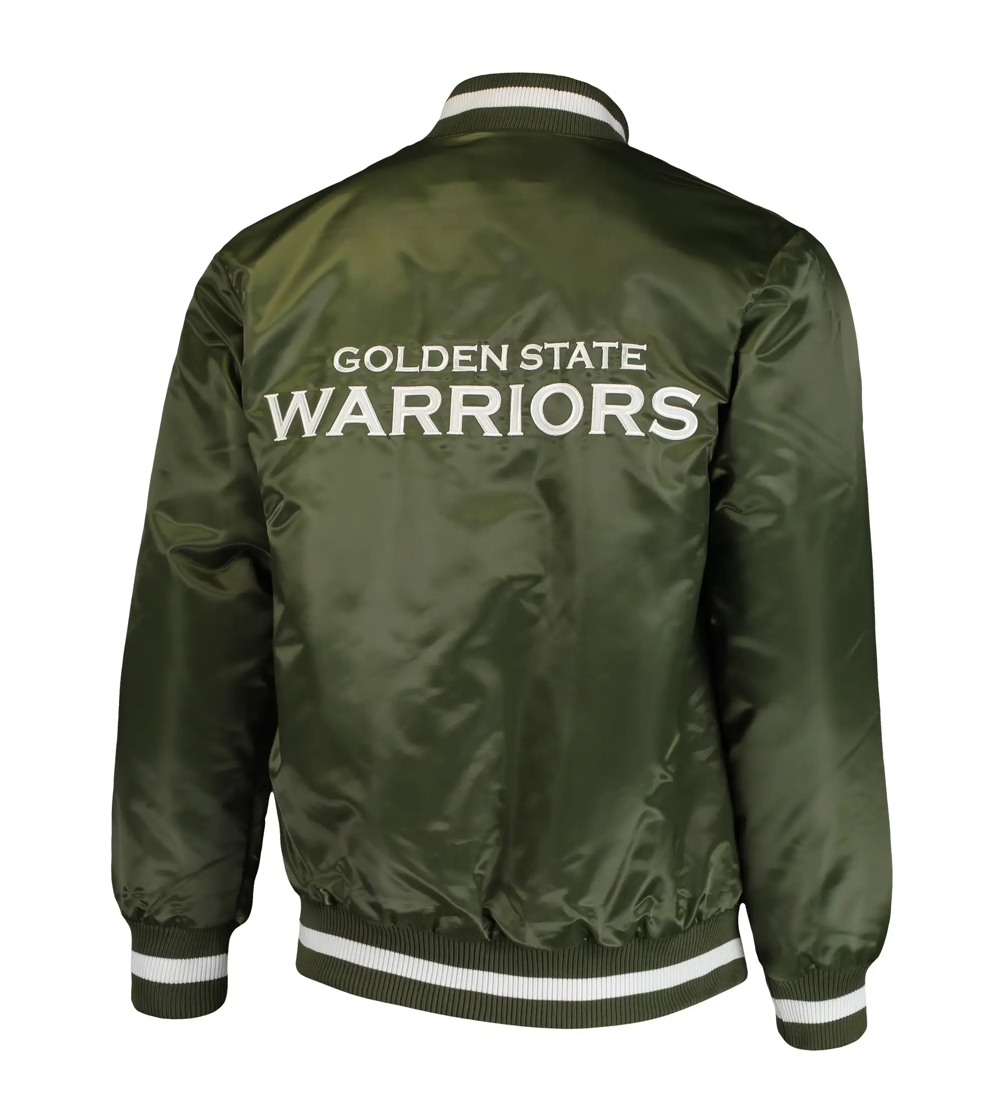 Golden State Warriors Full-Snap Satin Varsity Green Jacket