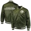 Golden State Warriors Full-Snap Satin Varsity Green Jacket