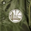 Golden State Warriors Full-Snap Satin Varsity Green Jacket