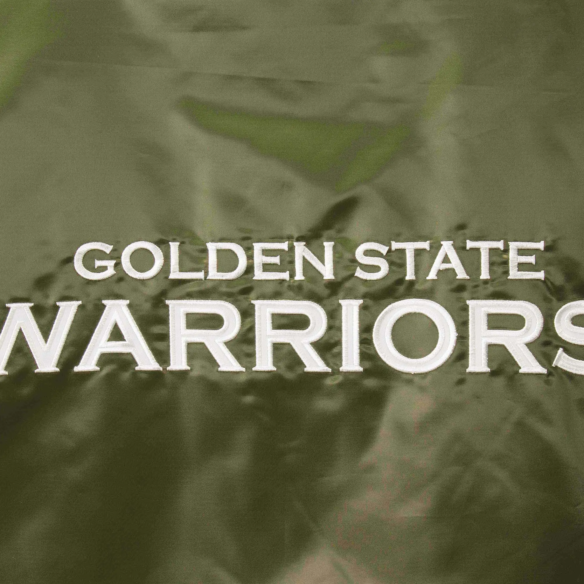 Golden State Warriors Full-Snap Satin Varsity Green Jacket