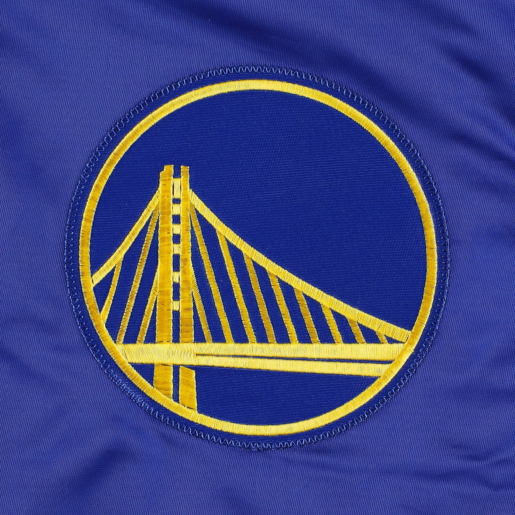 Golden State Warriors Pick And Roll Royal Blue Satin Varsity Jacket