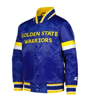 Golden State Warriors Youth Home Game Royal Satin Jacket