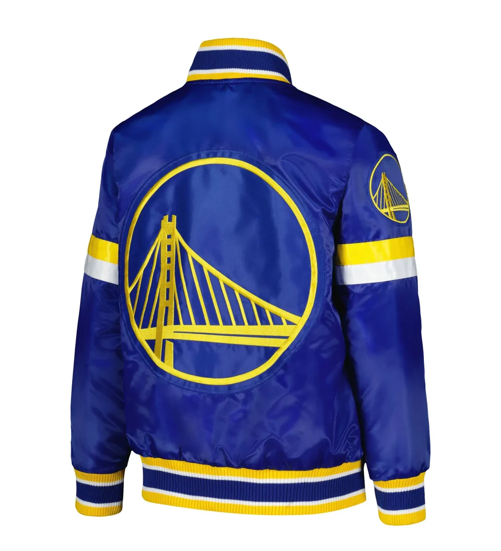Golden State Warriors Youth Home Game Royal Satin Jacket