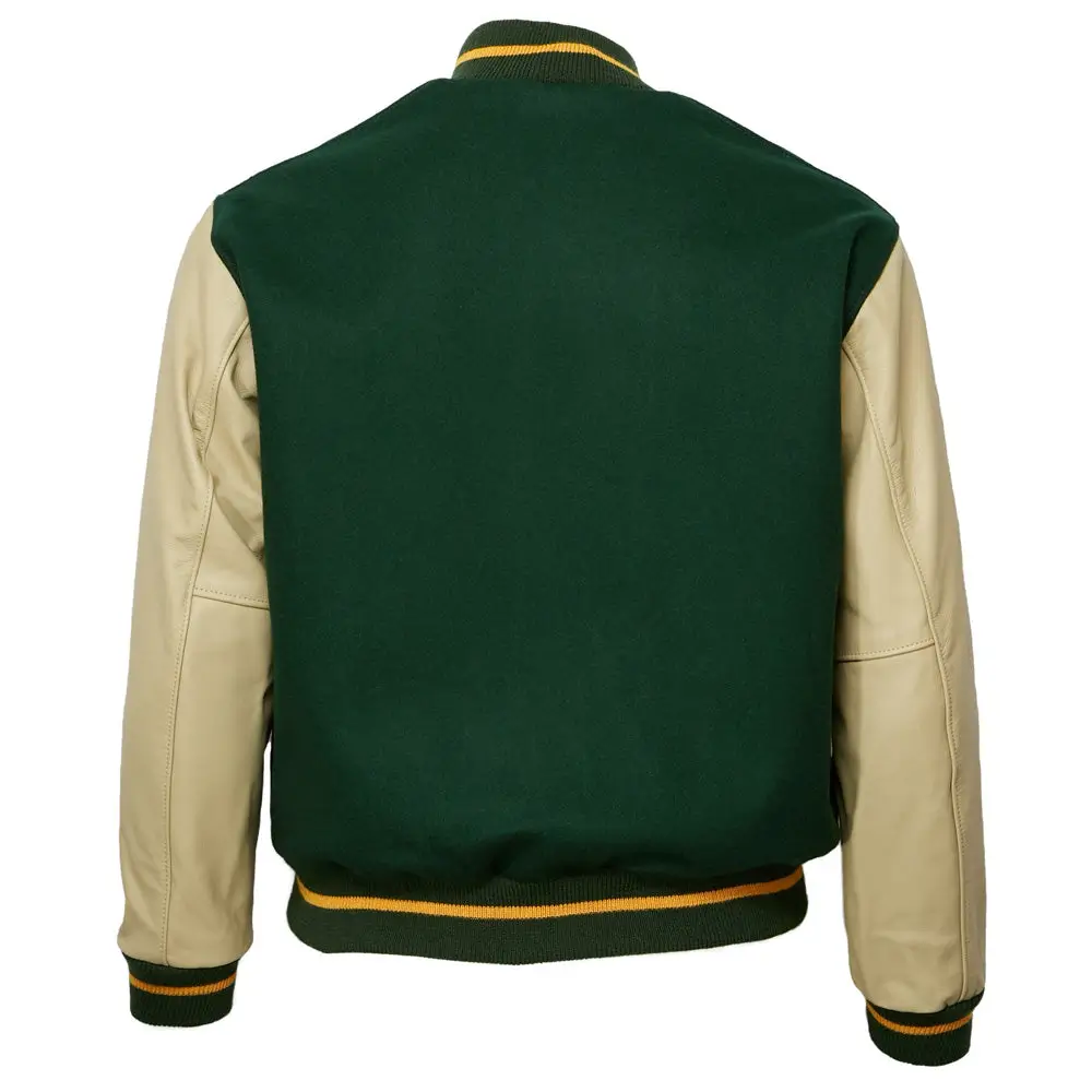 Green Bay Packers 1950 Authentic Wool & Leather Jacket - Image 2