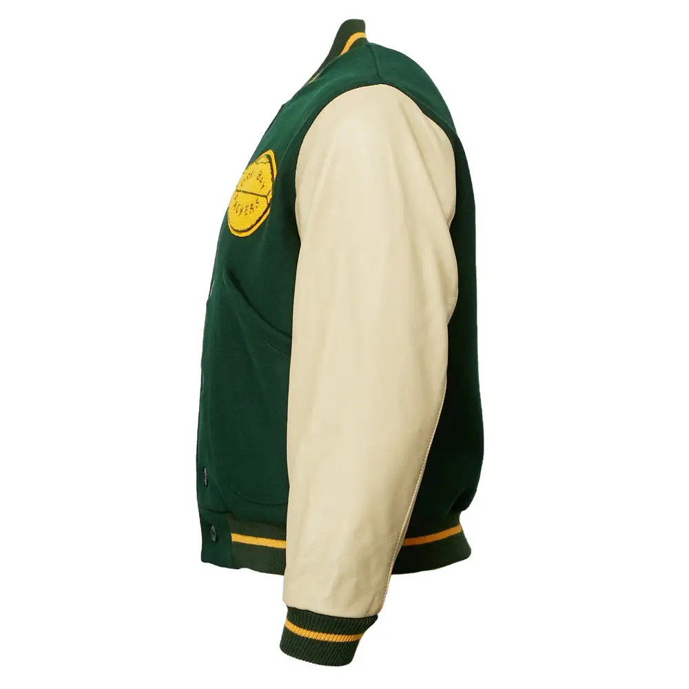 Green Bay Packers 1950 Authentic Wool & Leather Jacket - Image 3