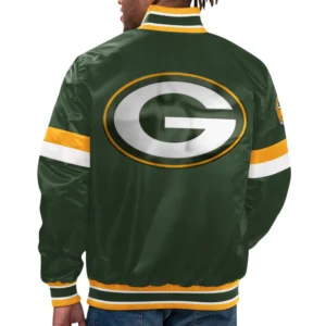 Alternative view of Green Bay Packers Home Game Team Players Satin Varsity Jacket
