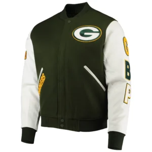 Green Bay Packers Classic Full-Zip Wool/Leather Varsity Jacket