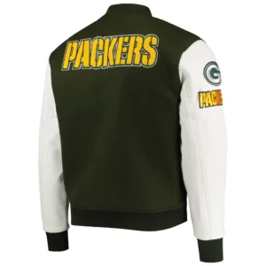 Alternative view of Green Bay Packers Classic Full-Zip Wool/Leather Varsity Jacket