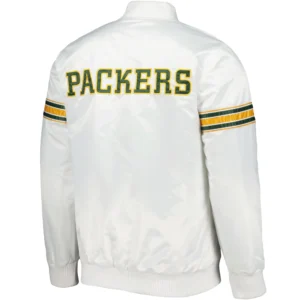 Alternative view of Green Bay Packers The Power Forward Satin Varsity Jacket