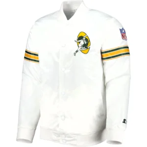 Green Bay Packers The Power Forward Satin Varsity Jacket