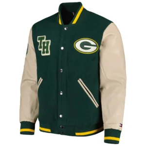 Green Bay Packers 3rd Down 2.0 Full-Zip Green Wool & Leather Varsity Jacket