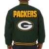 Green Bay Packers Full Wool One Color Varsity Green Jacket - Image 2