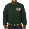 Green Bay Packers Full Wool One Color Varsity Green Jacket