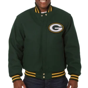 Green Bay Packers Full Wool One Color Varsity Green Jacket