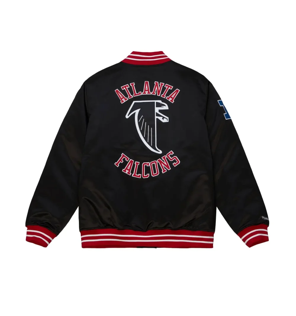 Alternative view of Cooperstown Heavyweight Satin Black Jacket Atlanta Falcons